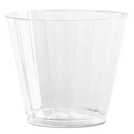 Wna Classic Crystal Plastic Tumblers, 9 oz., Clear, Fluted, Squat, PK240 WNA CC9240